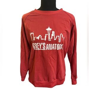 Red Grey’s Anatomy women’s fan pullover crew neck